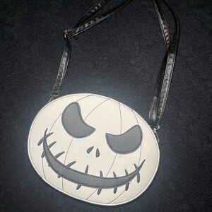 Double-sided jack skellington glow in the dark shoulder bag. NWOT